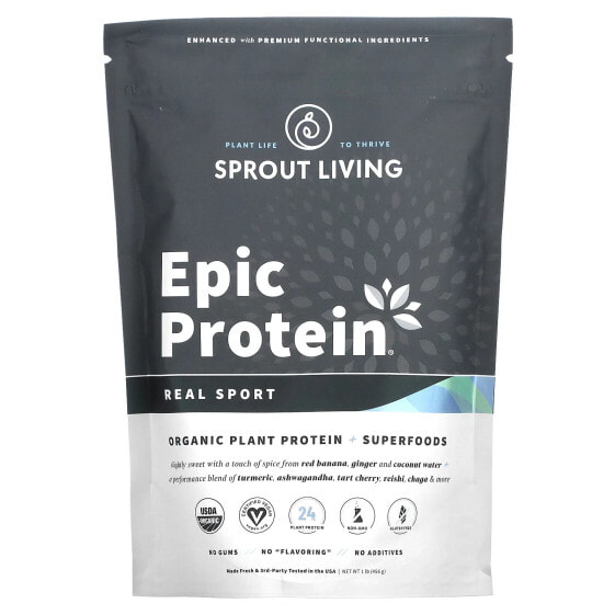 Спортивное питание растительного протеина Sprout Living Epic Protein + Superfoods 1 фунт (456 г)