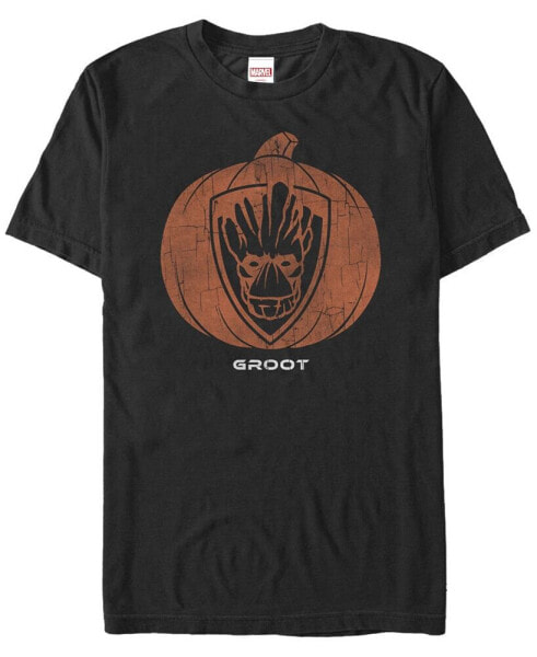 Marvel Men's Guardians of the Galaxy Groot Pumpkin Face Short Sleeve T-Shirt