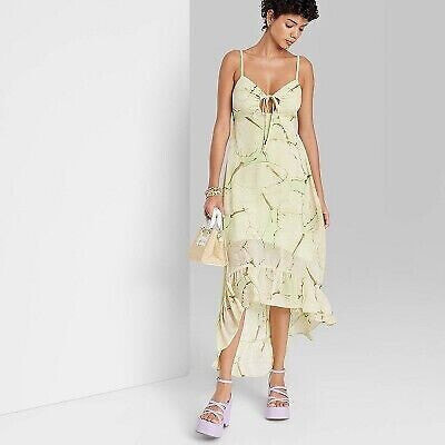 Women's High-Low Hem Chiffon Dress - Wild Fable Light Green Butterfly XS