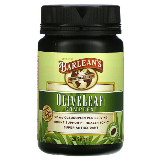 Витаминные капсулы Barlean's Olive Leaf Complex, 120 шт