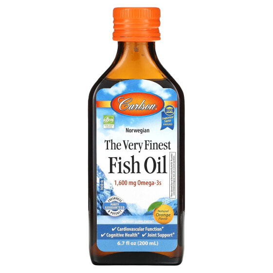 Carlson, The Very Finest Fish Oil, натуральный апельсин, 200 мл (6,7 жидк. Унции)