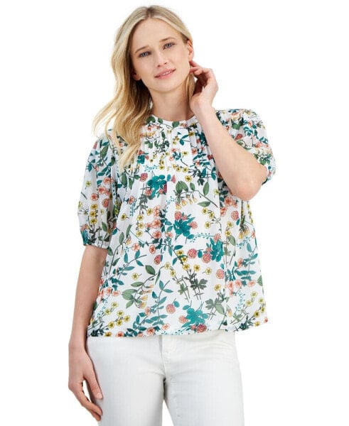 Блузка с принтом женская Nautica Jeans "Цветочный выточкой"