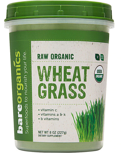 BareOrganics Wheat Grass Powder Raw Органический порошок ростков пшеницы  227 г
