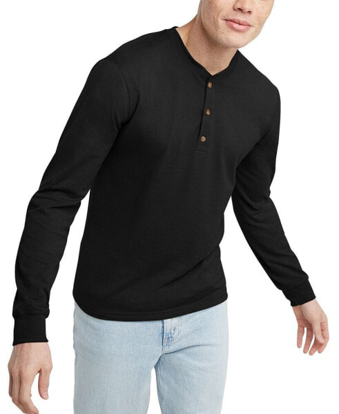 Men's Originals Cotton Long Sleeve Henley T-shirt