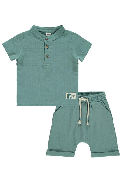 Комплект с шортами Civil Baby для мальчиков 6-18 месяцев, цвет водяной градусник