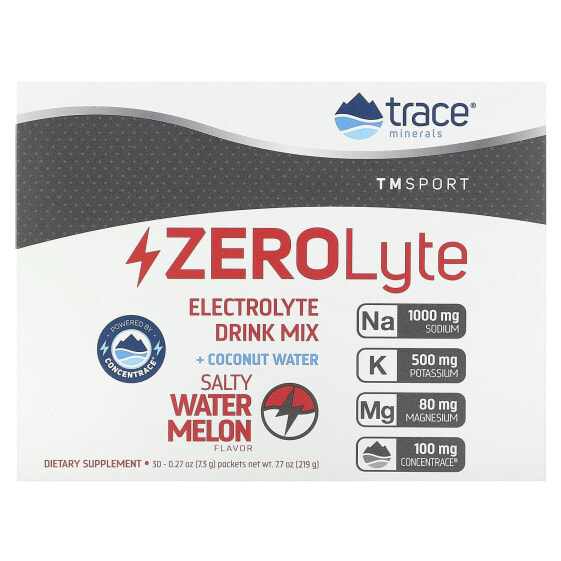 ZeroLyte Electrolyte Drink Mix, Salty Watermelon, 30 Packets, 0.27 oz (7.3 g) Each