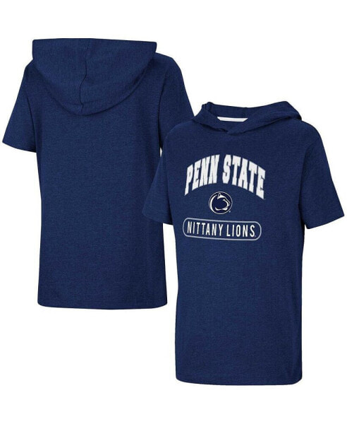 Big Boys Heather Navy Penn State Nittany Lions Varsity Hooded T-shirt