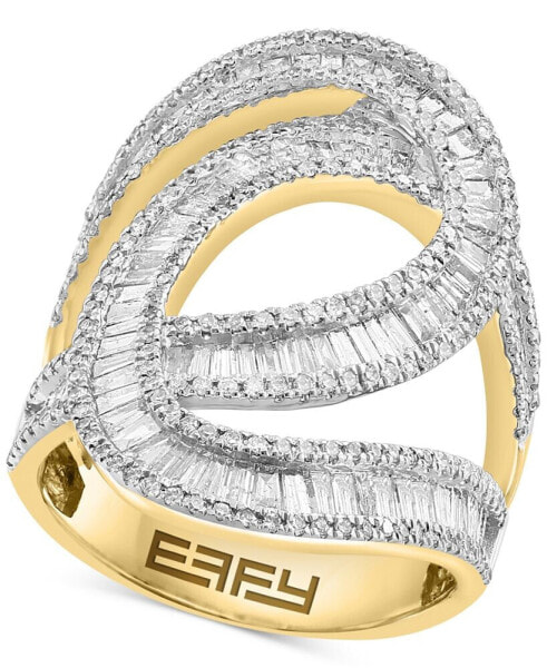 EFFY® Diamond Baguette Swirl Statement Ring (2-1/10 ct. t.w.) in 14k Gold