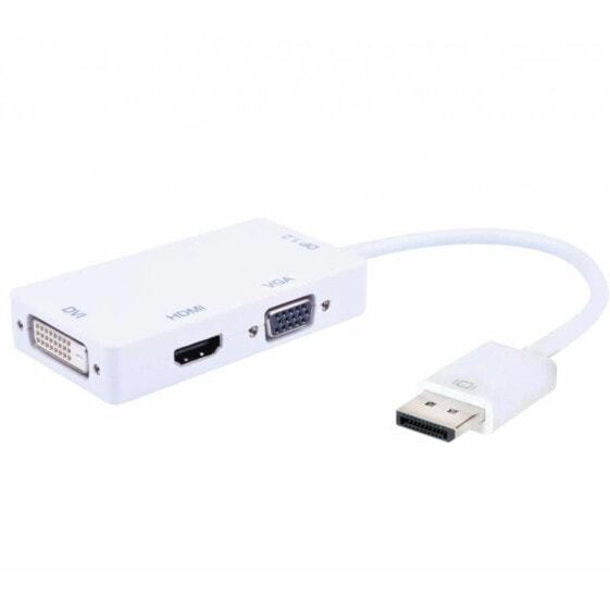 Techly IADAP-DP-COMBOF2 кабельный разъем/переходник DisplayPort HDMI, DVI, VGA Белый