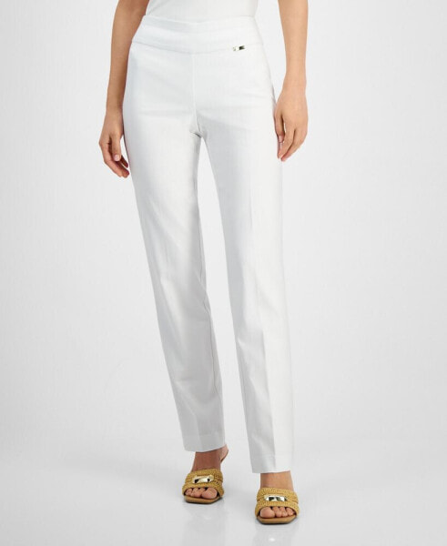 Women's Tummy-Control Pull-On Straight-Leg Pants, Created for Macy's