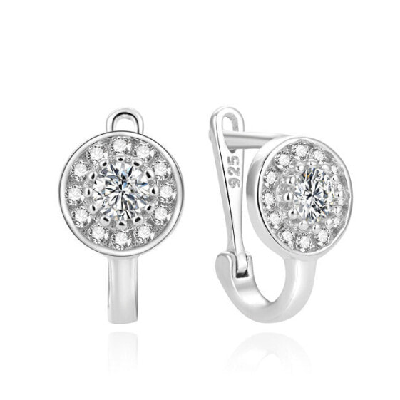 Fashion silver earrings with zircons AGUC2189L