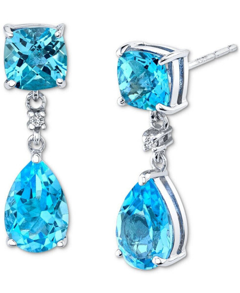 Серьги Macy's Blue Topaz & Diamond