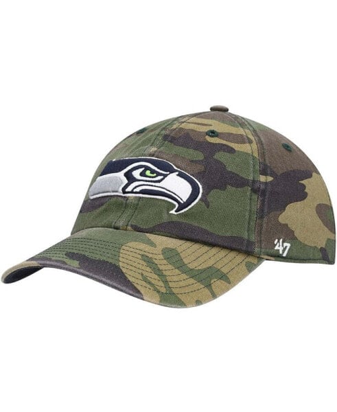 '47 Men's Camo Seattle Seahawks Woodland Clean Up Adjustable Hat