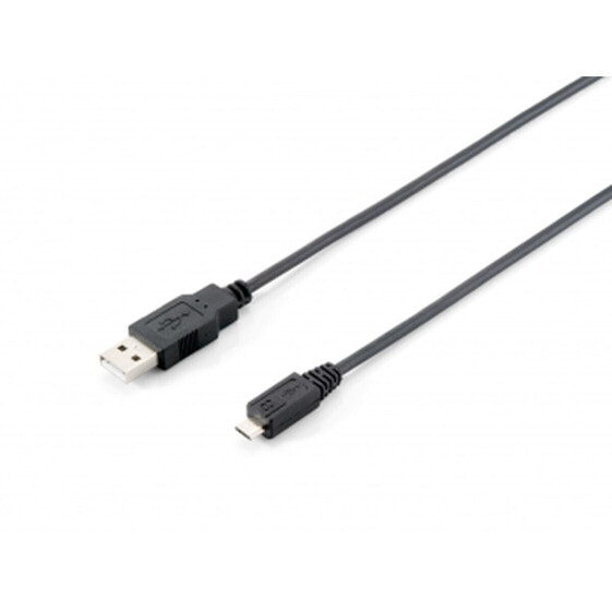 Универсальный кабель USB-MicroUSB Equip 128523 Чёрный 1,8 m