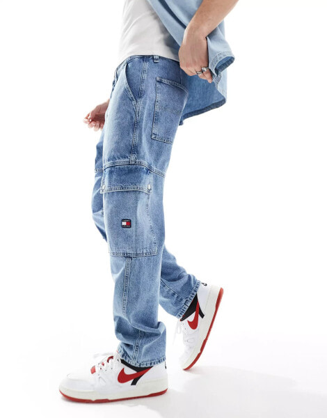 Tommy Jeans Isaac tapered utility jeans in mid wash