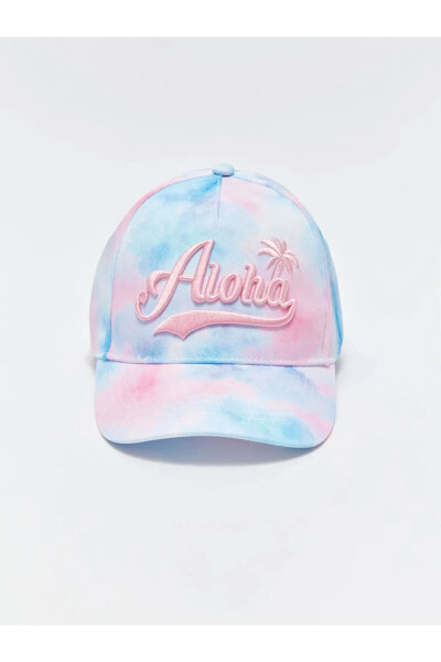 Renkli Aloha Yazı Nakışlı Kız Çocuk Kep Şapka