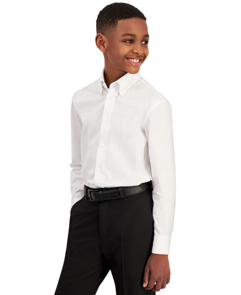 B by Big Boys Classic-Fit Solid Long-Sleeve Dress Shirt