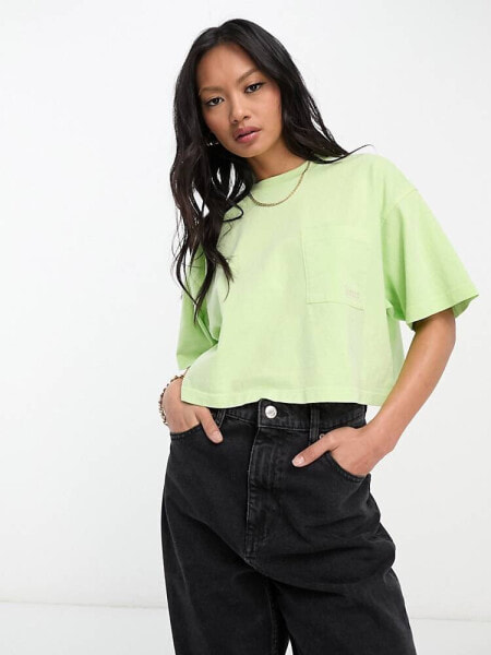 Barbour International Galica boxy tee in lime
