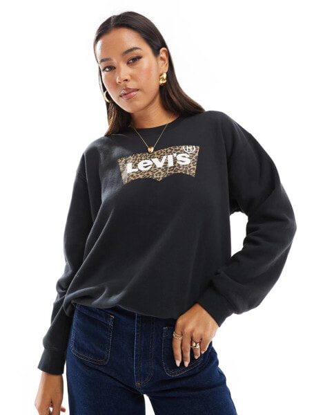 Levi's Everyday cheetah batwing logo sweatshirt in black