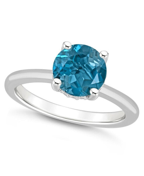 Women's London Blue Topaz (2-2/5 ct.t.w.) and Diamond Accent Ring in Sterling Silver