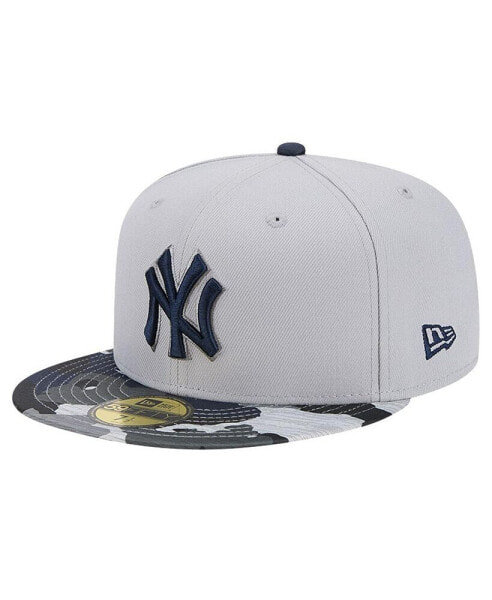 Men's Gray New York Yankees Active Team Camo 59FIFTY Fitted Hat