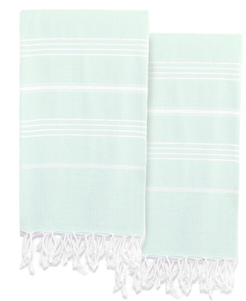 Textiles Lucky Pestemal Pack of 2 100% Turkish Cotton Beach Towel