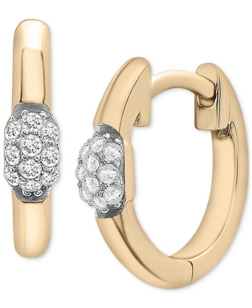 Diamond Mini Cluster Small Hoop Earrings (1/10 ct. t.w.) in Gold Vermeil, Created for Macy's