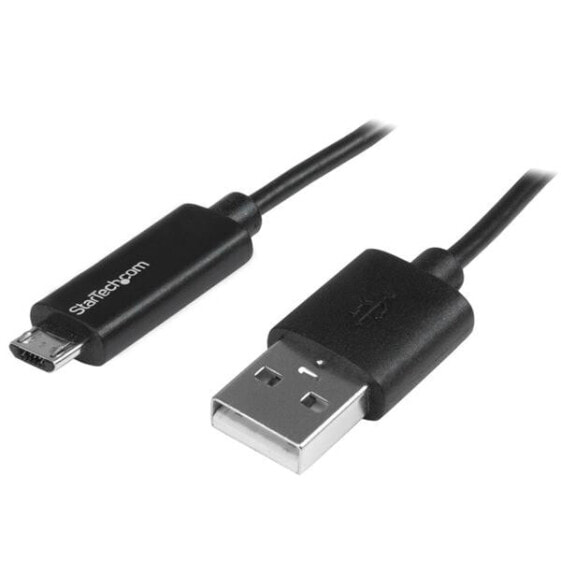 StarTech.com Micro-USB Cable with LED Charging Light - M/M - 1m (3ft), 1 m, USB A, Micro-USB B, USB 2.0, 480 Mbit/s, Black