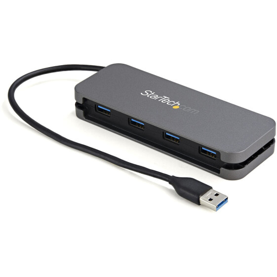 StarTech.com HB30AM4AB хаб-разветвитель USB 3.2 Gen 1 (3.1 Gen 1) Type-A 5000 Мбит/с Черный, Серый