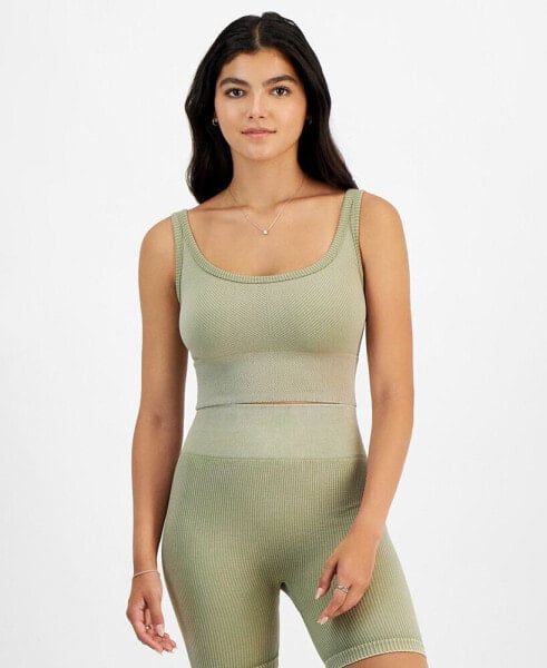 Juniors' Seamless Ribbed Cropped Tank