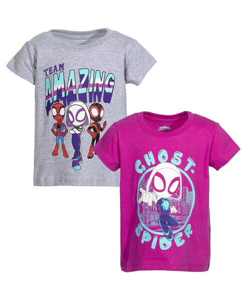 Spidey and His Amazing Friends Girls 2 Pack T-Shirts Toddler |Child