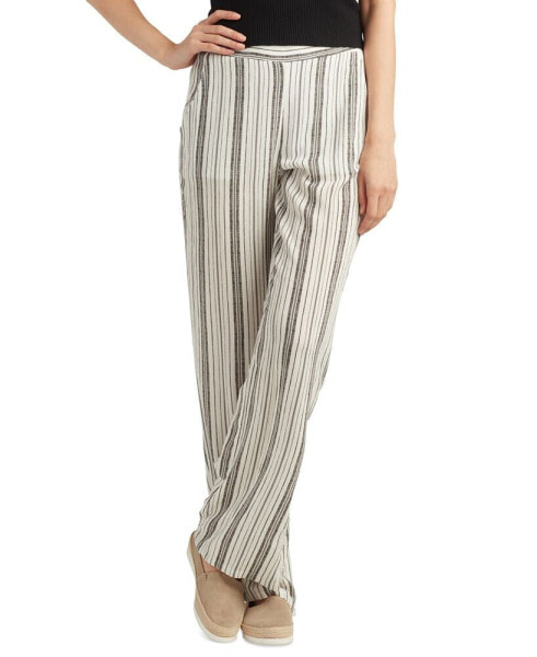 Juniors' Striped Pull-On Mid-Rise Pants