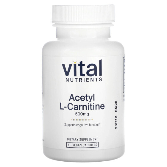 Acetyl L-Carnitine, 500 mg, 60 Vegan Capsules