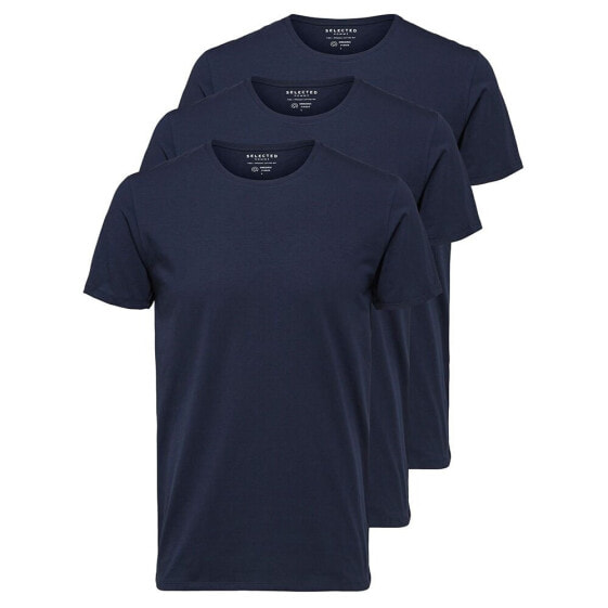 SELECTED New Pima Short Sleeve O Neck B T-Shirt 3 Units