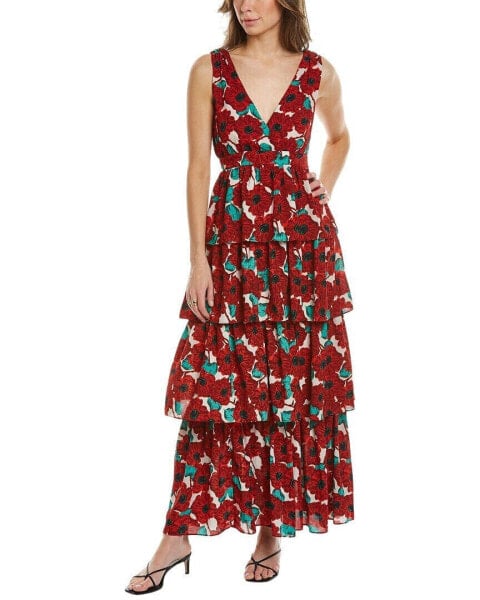 Traffic People Havana Silk-Blend Midi Dress Women's