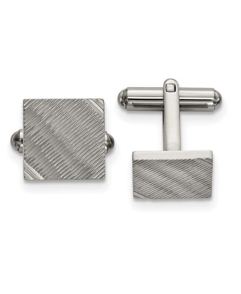 Stainless Steel Polished and Textured Square Cufflinks