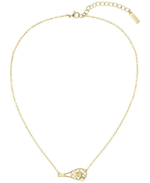 Lacoste gold Tone Tennis Racket Necklace