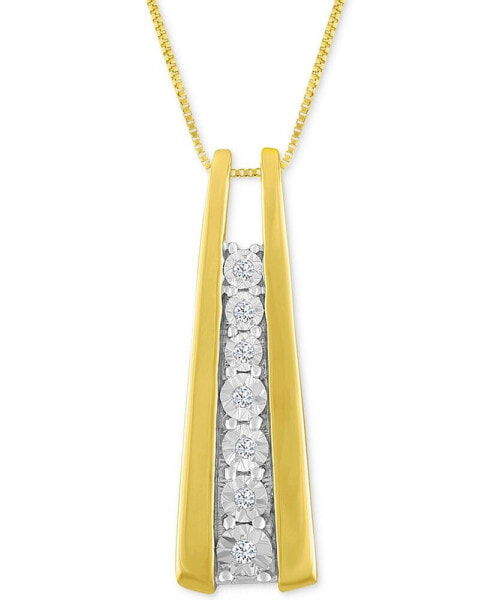 Diamond Accent Ladder Pendant Necklace in 10k Gold or White Gold