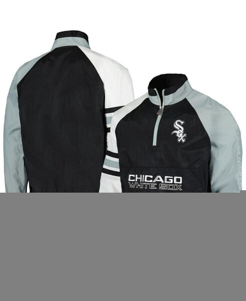 Men's Black, White Chicago White Sox Elite Raglan Half-Zip Jacket
