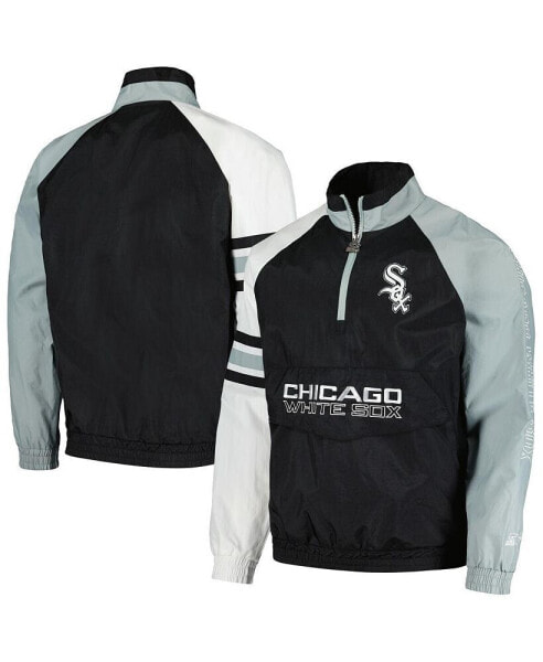 Men's Black, White Chicago White Sox Elite Raglan Half-Zip Jacket