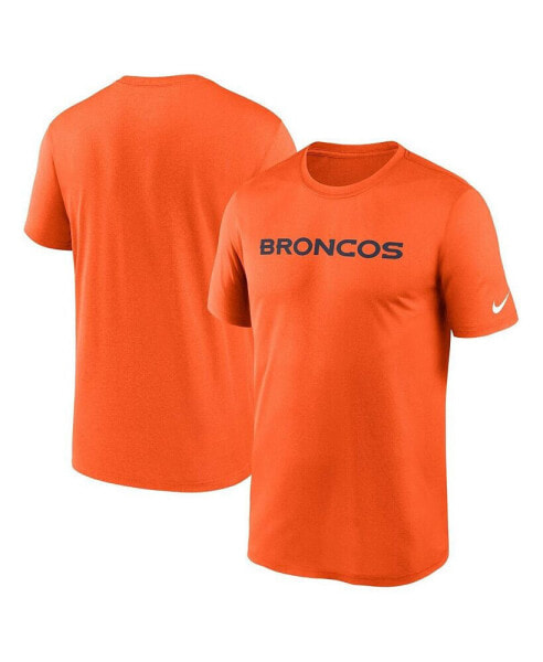 Men's Orange Denver Broncos Legend Wordmark Performance T-shirt