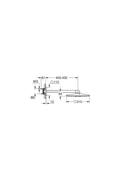 Rainshower Smartactive 310 Cube Tepe Duşu Seti 430 Mm, 2 Akışlı 26479ls0