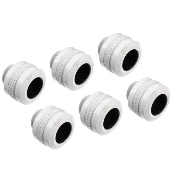 Alphacool Eiszapfen PRO Anschluss 13mm Hardtube Fitting G1/4, 6-Pack - weiß