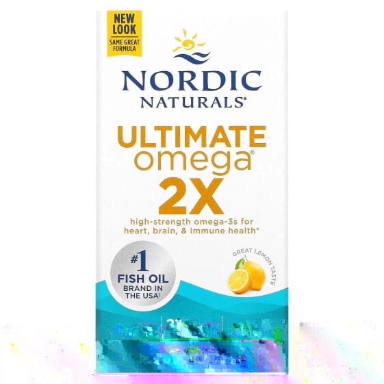 Nordic Naturals, Ultimate Omega 2X, со вкусом лимона, 1075 мг, 60 капсул