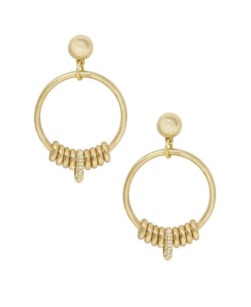 18K Gold Multi-Ring Slider Women's Earrings