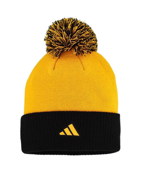 Women's Gold Pittsburgh Penguins Laurel Cuffed Knit Hat with Pom