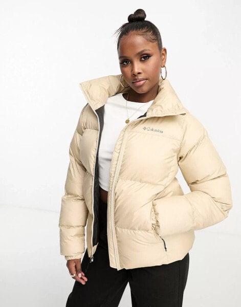 Columbia – Puffect – Jacke mit durchgehendem Reißverschluss in Beige