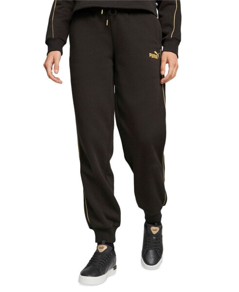 Women's Essential Minimal Metallic Piped-Trim Jogger Pants