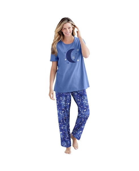 Plus Size Graphic Tee PJ Set