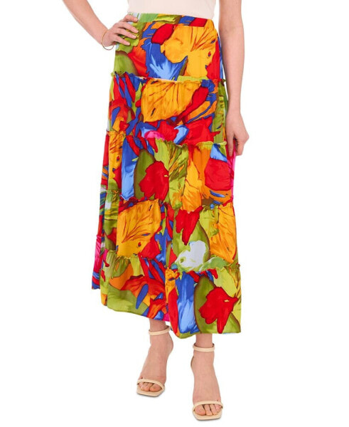 Women's Tiered Floral-Print Maxi Skirt